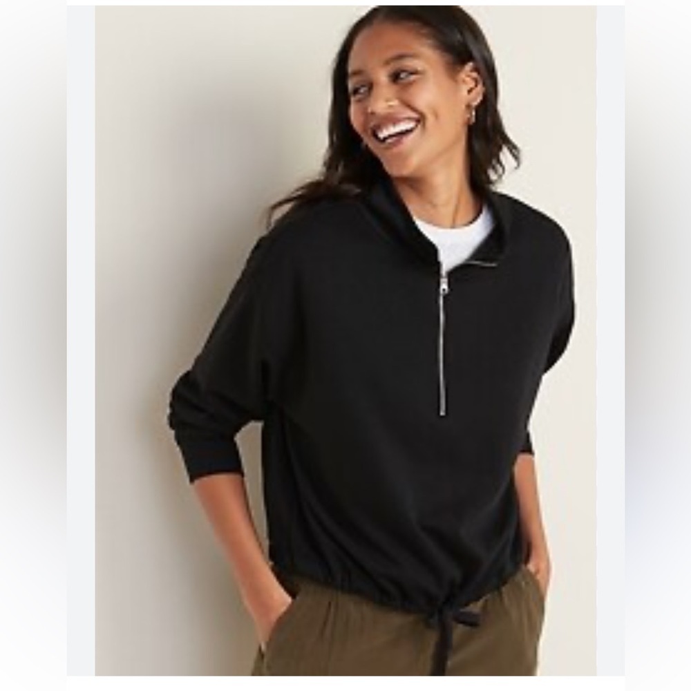 Old Navy Half Zip, Cinched Waist Sweatshirt, Sz L